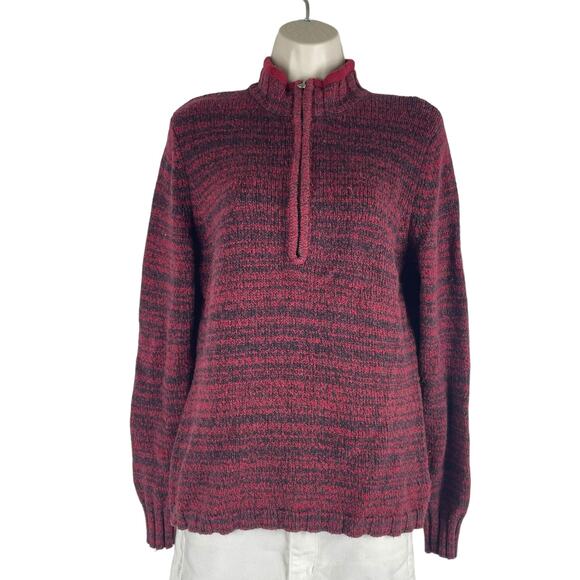 Woolrich 1/4 Zip Wool Blend Sweater Pullover Heather Red Size MP - Picture 2 of 7